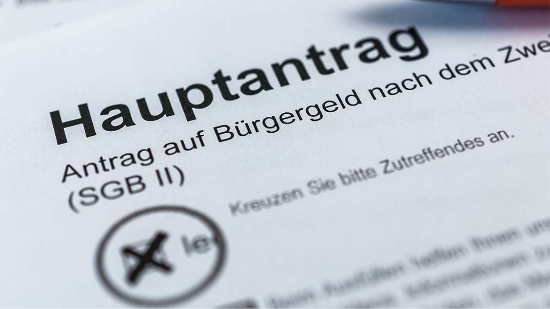 Foto des Formulars zum Antrag auf Bürgergeld